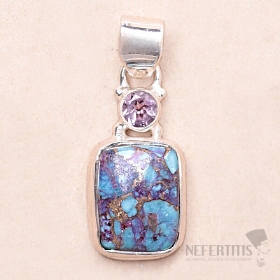 Tyrkys purpurový přívěsek stříbro Ag 925 32241