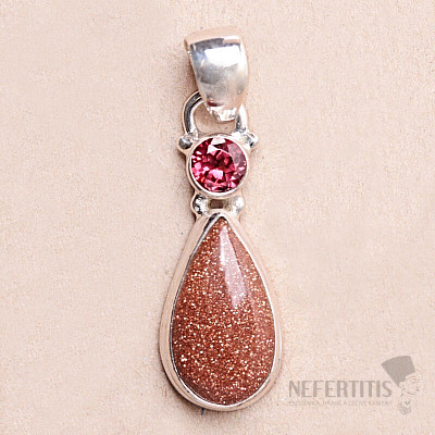 Aventurin Sonnenanhänger Silber Ag 925 32247