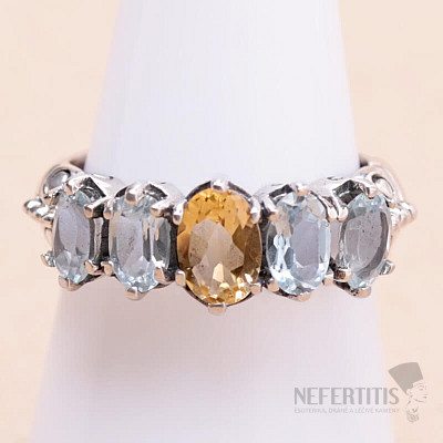 Topaz modrý prsteň striebro Ag 925 KO324