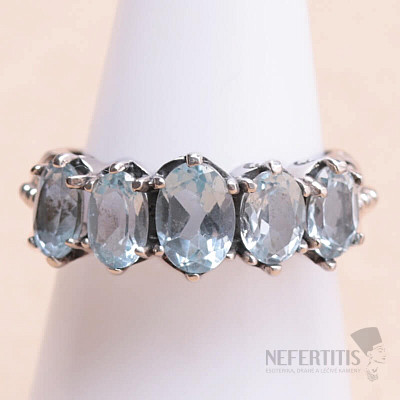 Topaz modrý prsteň striebro Ag 925 KO326