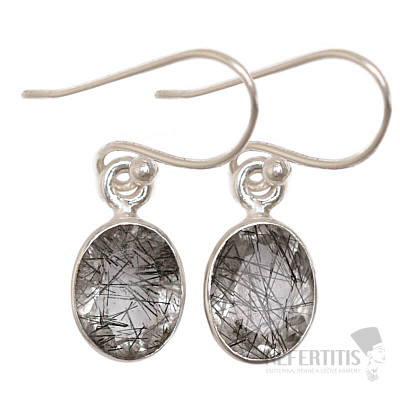 Tourmaline in crystal earrings silver Ag 925 E327