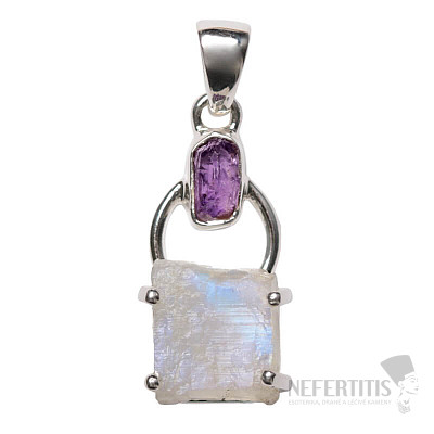 Designer pendant moonstone rainbow silver Ag 925 P329