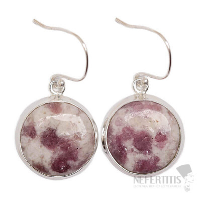 Pink tourmaline earrings silver Ag 925 E33