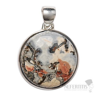 Indonesischer Malingano-Jaspis-Anhänger, Silber Ag 925 P330