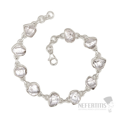 Herkimer diamant náramok striebro Ag 925 B335