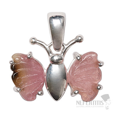 Turmalin-Schmetterlingsanhänger Silber Ag 925 P335