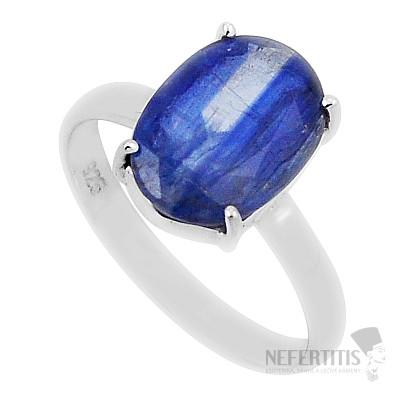 Kyanit modrý brúsený prsteň striebro Ag 925 33633
