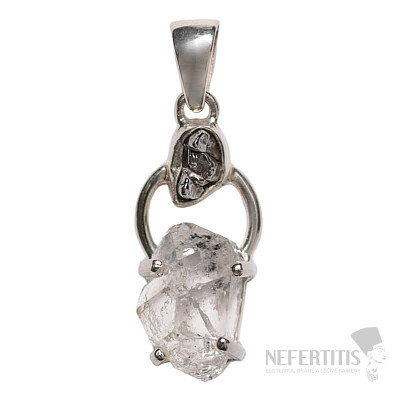 Designer pendant Herkimer diamond silver Ag 925 P337