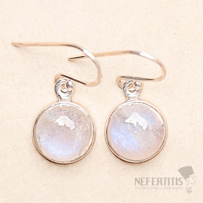 Rainbow moonstone earrings silver Ag 925 E3388