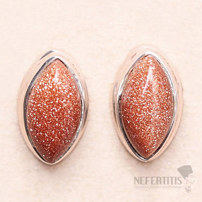 Aventurine sun earrings silver Ag 925 E34