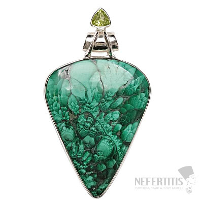 Malachit prívesok striebro Ag 925 P34