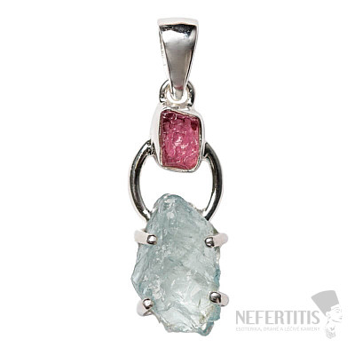 Dizajnový prívesok akvamarín striebro Ag 925 P340