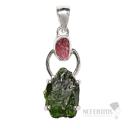 Designer pendant chrome diopside silver Ag 925 P341