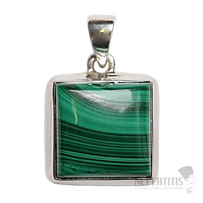 Malachite pendant silver Ag 925 P3427