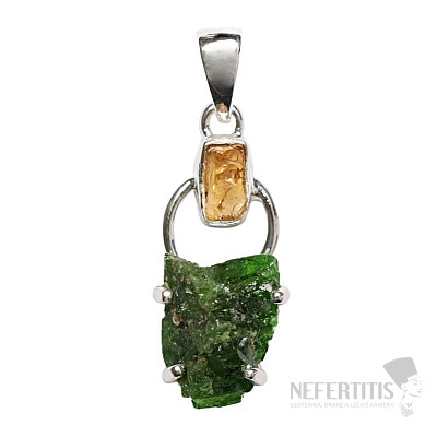 Designer pendant chrome diopside silver Ag 925 P346