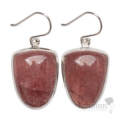 Strawberry crystal earrings silver Ag 925 E35