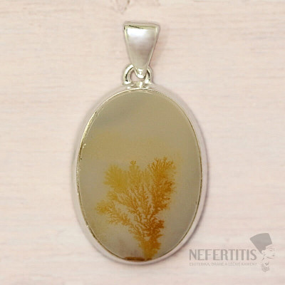 Agate dendritic pendant silver Ag 925 P3508