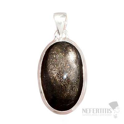 Sunstone black pendant silver Ag 925 P351