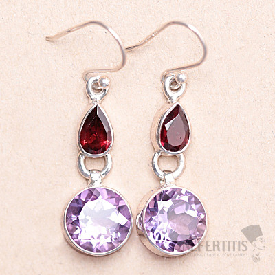 Amethyst cut earrings silver Ag 925 KO352