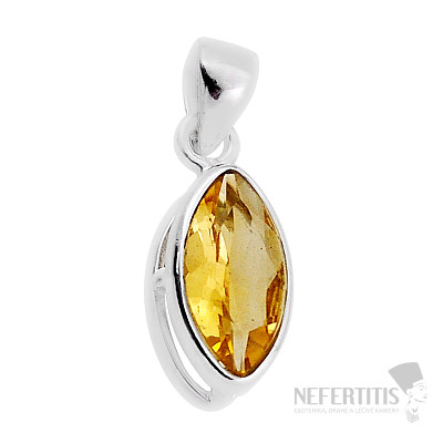 Citrine cut pendant silver Ag 925 35303