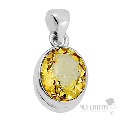 Citrín broušený přívěsek stříbro Ag 925 35326