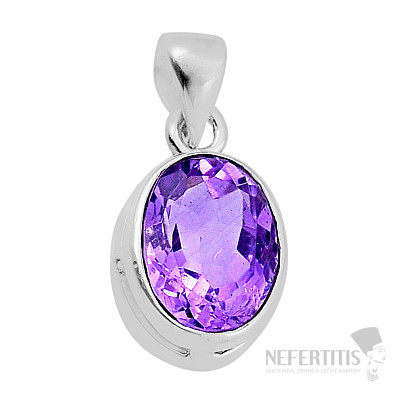 Amethyst cut pendant silver Ag 925 35329