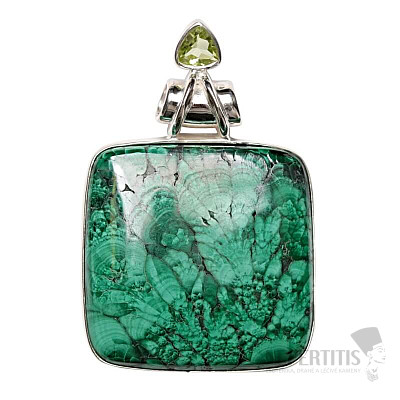 Malachite pendant silver Ag 925 P36
