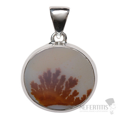 Achát dendritický prívesok striebro Ag 925 P3609