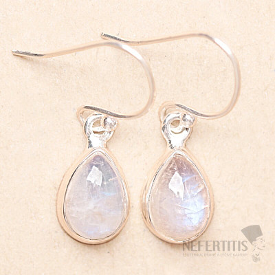 Měsíční kámen duhový náušnice stříbro Ag 925 E3688