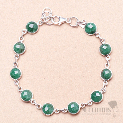 Smaragd indický (upravený) náramek stříbro Ag 925 36900