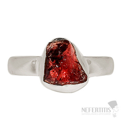 Garnet raw ring silver Ag 925 R37