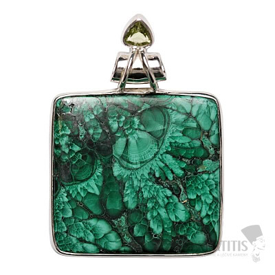 Malachit prívesok striebro Ag 925 P37