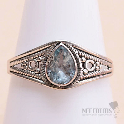 Topaz modrý prsteň striebro Ag 925 MIX37