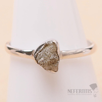 Diamant prírodný surový prsteň striebro Ag 925 R373