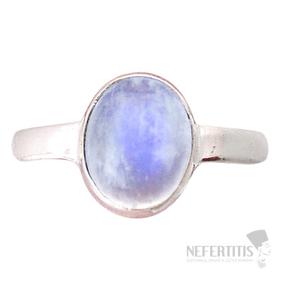 Mesačný kameň dúhový prsteň striebro Ag 925 37356