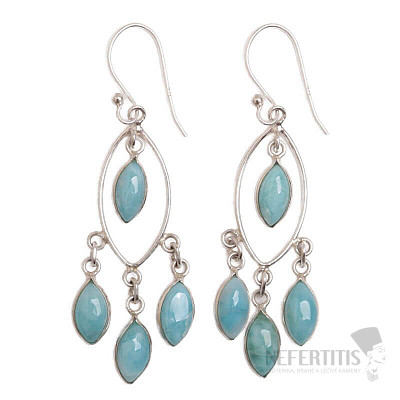Larimar náušnice striebro Ag 925 E374