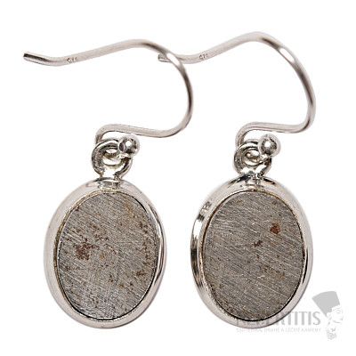 Meteorit Muonionalusta náušnice striebro Ag 925 E374