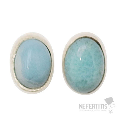 Larimar náušnice pecky stříbro Ag 925 37445