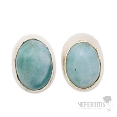 Larimar náušnice pecky stříbro Ag 925 37449