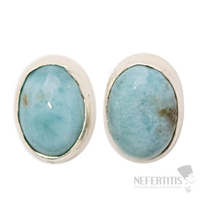 Larimar náušnice pecky stříbro Ag 925 37461