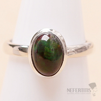 Black Ethiopian Opal Ring Silver Ag 925 R378