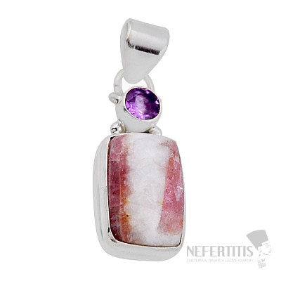 Anhänger aus rosa Turmalin, Silber Ag 925 37819