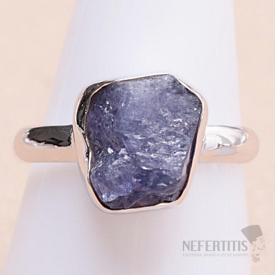 Tanzanit surový prsten stříbro Ag 925 LOT379