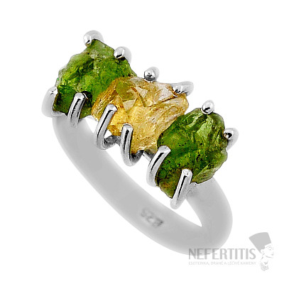 Olivinring Silber Ag 925 37990