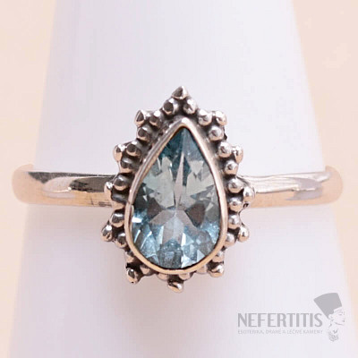 Topaz modrý prsteň striebro Ag 925 MIX38
