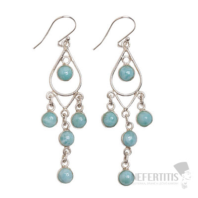 Larimar náušnice striebro Ag 925 E381