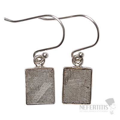 Meteorite Muonionalusta earrings silver Ag 925 E382