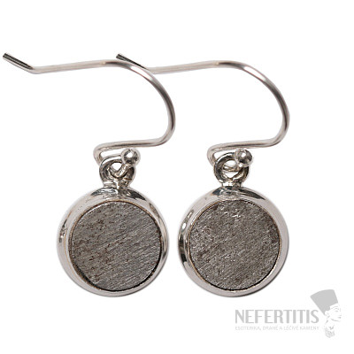 Meteorit Muonionalusta náušnice striebro Ag 925 E383