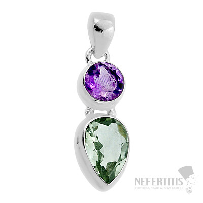 Ametyst zelený - prasiolit přívěsek stříbro Ag 925 38953