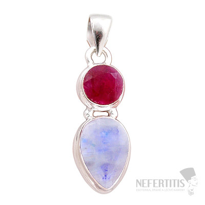 Mondstein Regenbogen Anhänger Silber Ag 925 38959